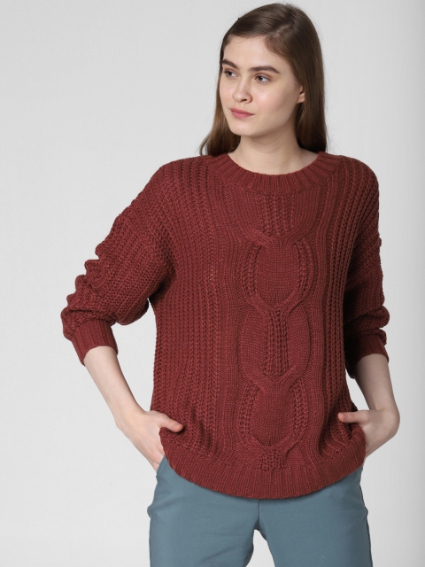 

Vero Moda Women Brown Self-Design Sweater