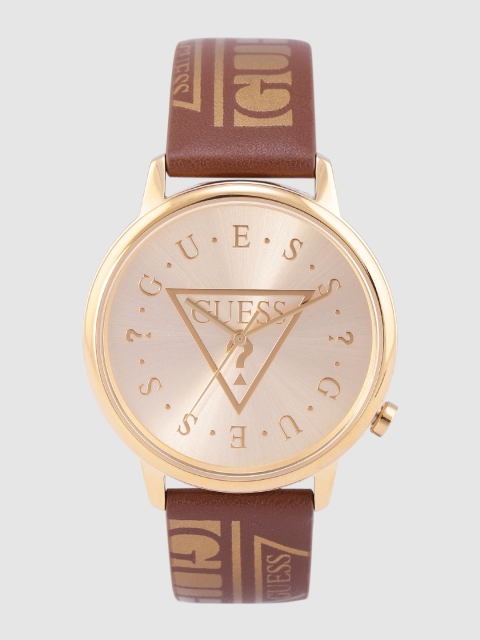 

GUESS Unisex Gold-Toned Textured Analogue Watch V1008M2