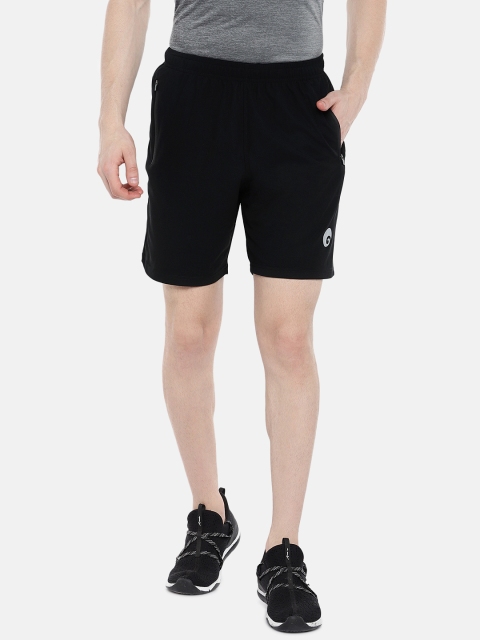 

Omtex Men Black Solid Regular Fit Sports Shorts