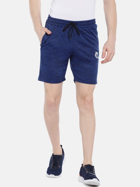 

Omtex Men Blue Solid Regular Fit Sports Shorts