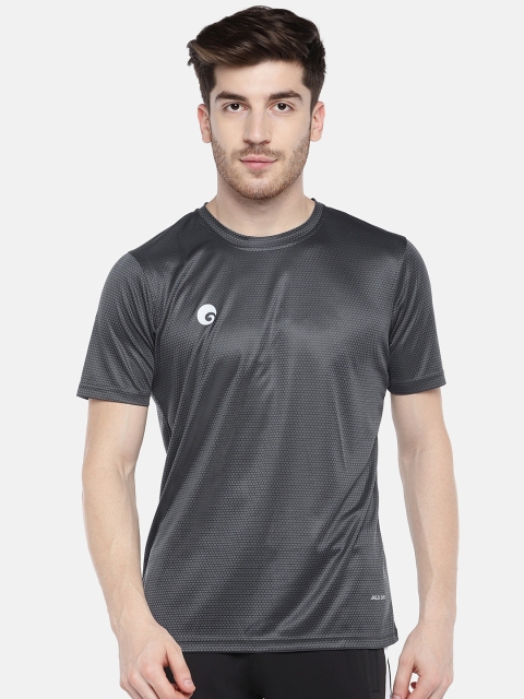 

Omtex Men Grey Printed Round Neck T-shirt