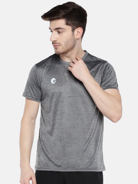 

Omtex Men Grey Solid Round Neck T-shirt