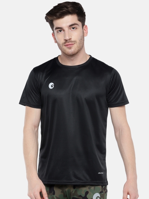 

Omtex Men Black Printed Round Neck T-shirt