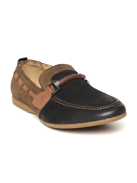 

Egle Men Black & Brown Colourblocked Leather Loafers