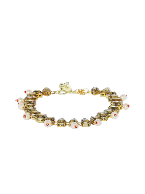 

ASMITTA JEWELLERY Women Gold-Plated Enameled Anklet