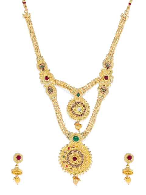 

ASMITTA JEWELLERY Gold-Plated & Red Jewellery Set