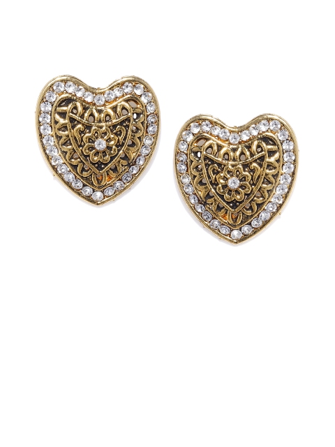 

ASMITTA JEWELLERY Gold-Plated Heart Shaped Studs
