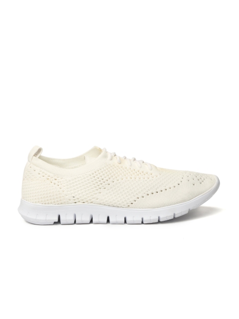 

ether Women Off-White Woven Design Sneakers