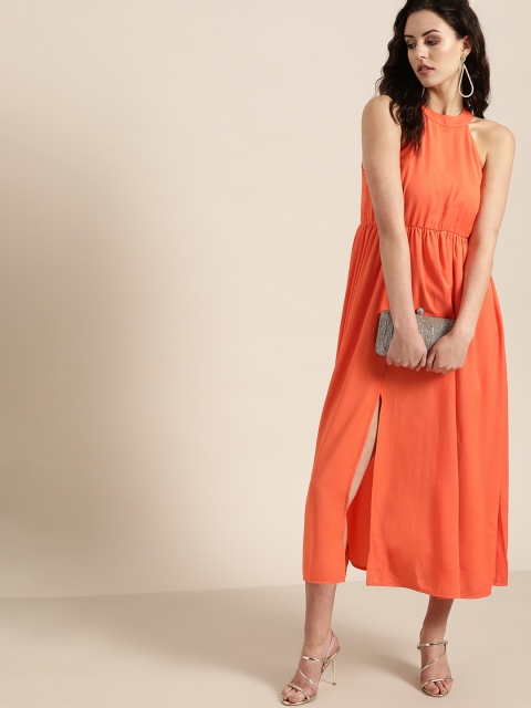 

Moda Rapido Women Orange Midi A-Line Dress