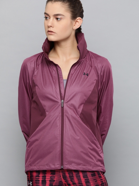 

UNDER ARMOUR Women Purple Performance Gore Windstopper Hooded Colourblocked Jacket