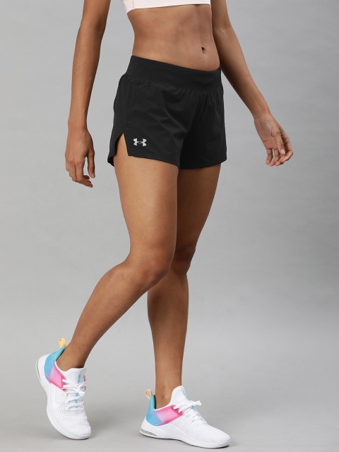 

UNDER ARMOUR Women Black Solid Regular Fit Sports Shorts