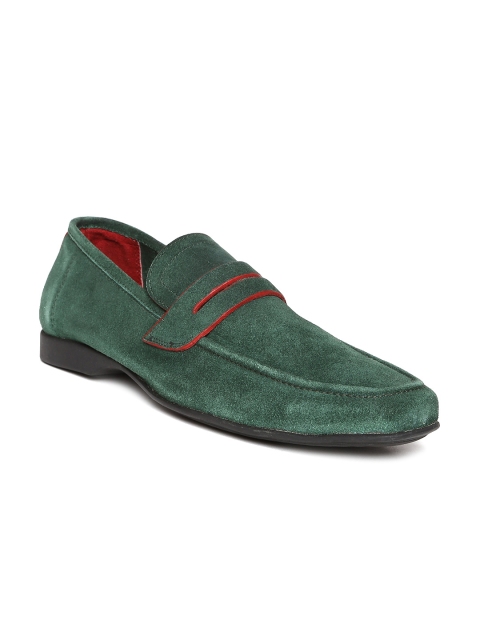 

Alberto Torresi Men Green Suede Loafers