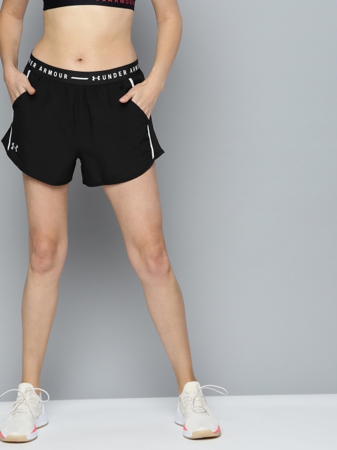 

UNDER ARMOUR Women Black Fly By Exposed Running Shorts
