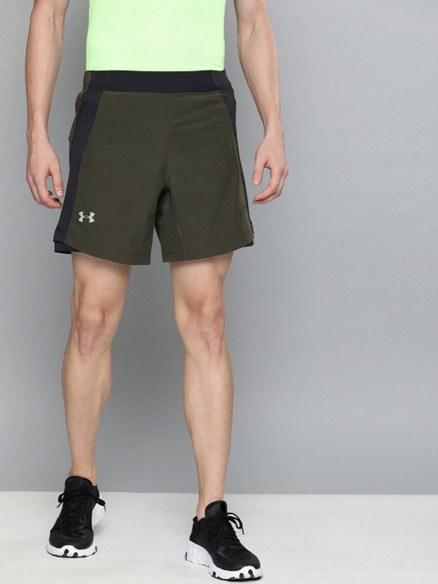 

UNDER ARMOUR Men Olive Green Qualifier Speedpocket Shorts