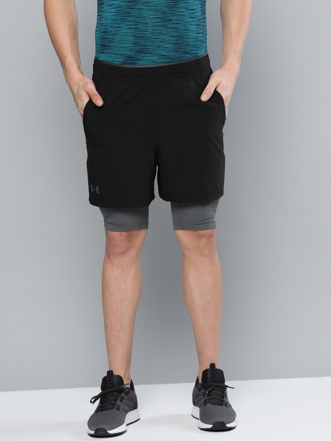 

UNDER ARMOUR Men Black Qualifier 2-in-1 Shorts