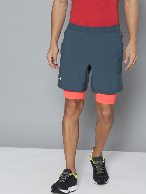 

UNDER ARMOUR Men Grey Launch SW 2-in-1 Solid Regular Fit Running Shorts