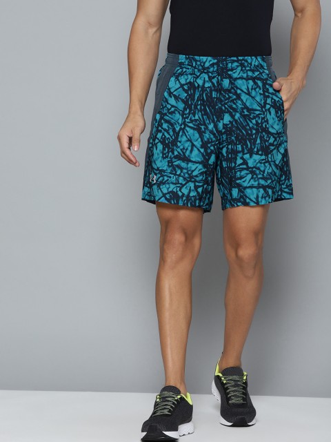 

UNDER ARMOUR Men Blue & Black Launch SW 7'' Printed Regular Fit Running Shorts