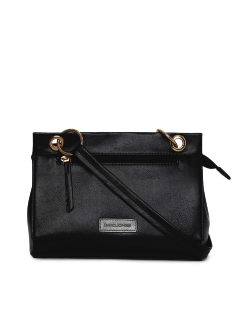 

David Jones Black Solid Sling Bag