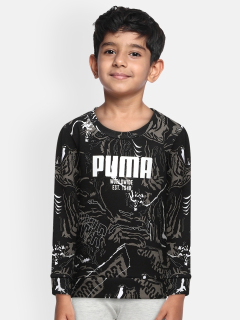 

Puma Boys Black & White Printed Alpha Sweatshirt