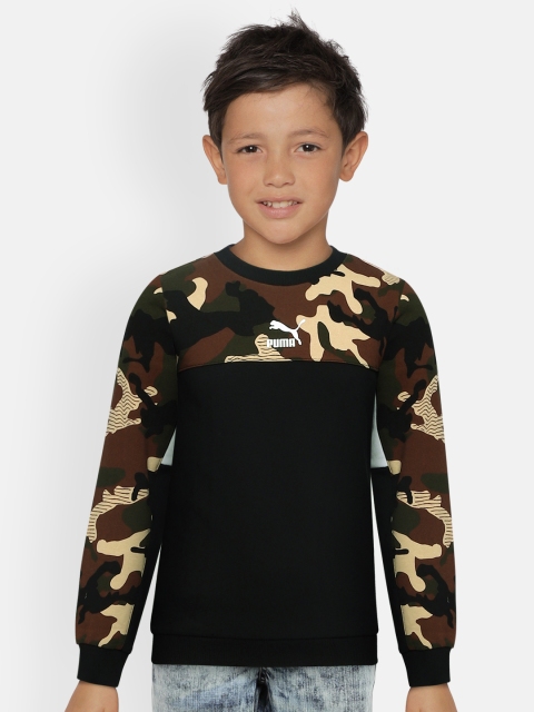 

Puma Boys Beige & Brown Camouflage Printed Classics AOP Crew Sweatshirt