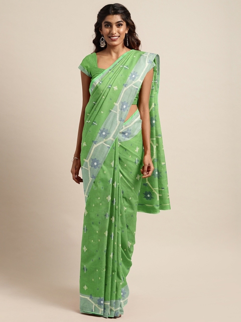

Mitera Green & Beige Woven Design Jamdani Saree