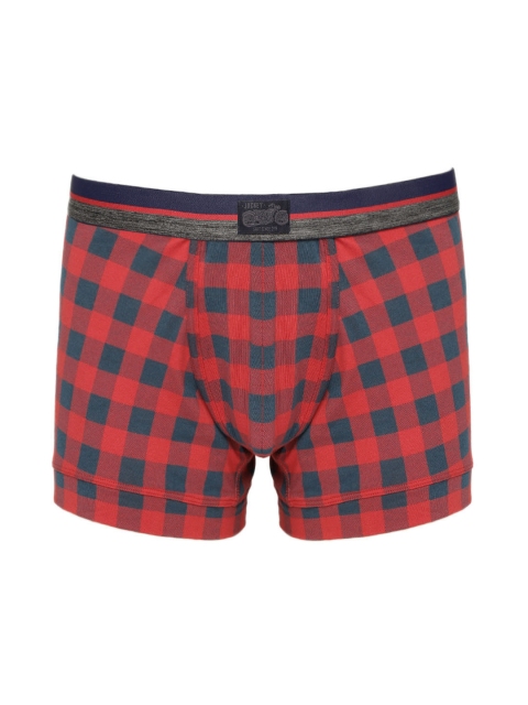 

Jockey Men Red & Teal Blue Checked Cotton Trunks ZN05-0105-BFC03