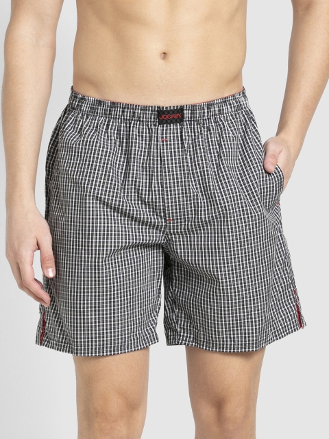 

Jockey Men White & Black Checked Boxers US23-0105-CHK68