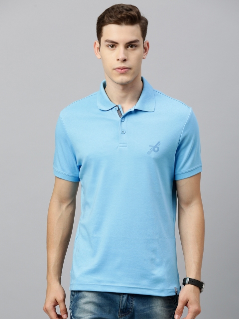 

Jockey Men Blue Solid Polo Collar T-shirt