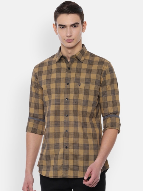 

Allen Solly Men Beige & Black Slim Fit Checked Casual Shirt