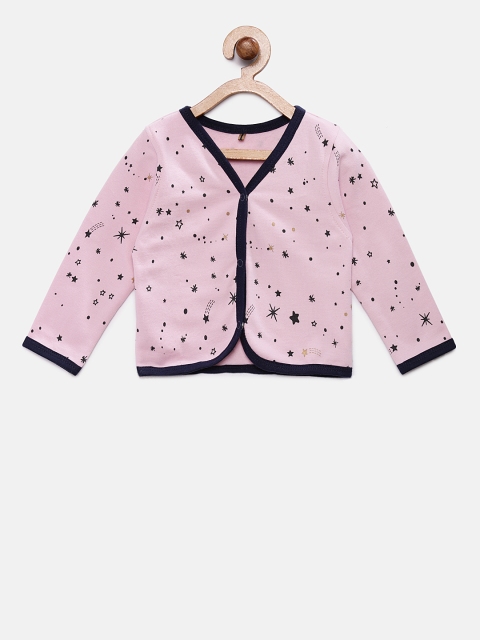 

Kadambaby Girls Pink Printed Tailored Jacket