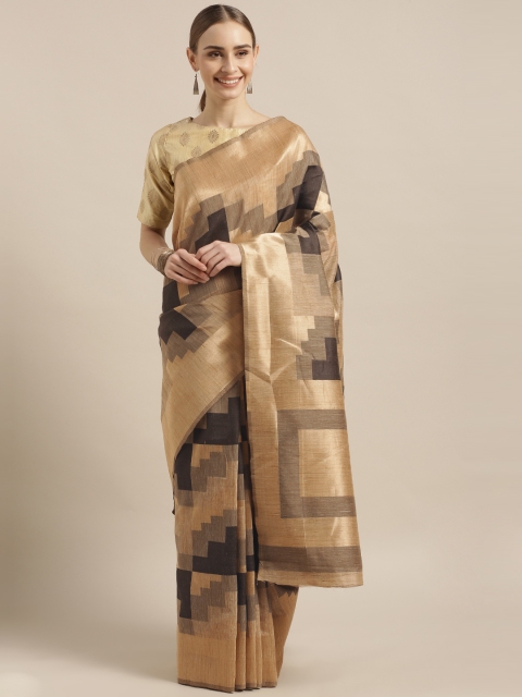 

Mitera Gold-Toned & Black Silk Blend Woven Design Banarasi Saree