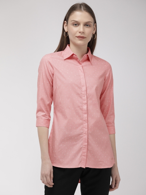 

Park Avenue Women Pink Regular Fit Printed Formal Shirt