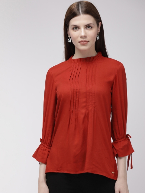 

Park Avenue Women Red Solid A-Line Top