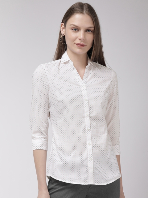 

Park Avenue Women White Regular Fit Printed Casual Shirt