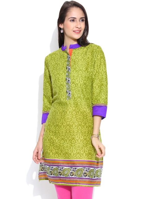 

Jaipur Kurti Green Printed Kurta