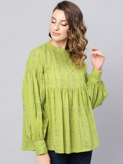 

AKS Green & Blue Striped Tunic