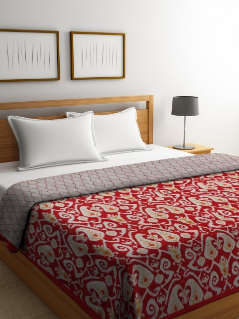 

Rajasthan Decor Red Ethnic Motifs Mild Winter 120 GSM Double Bed Quilt