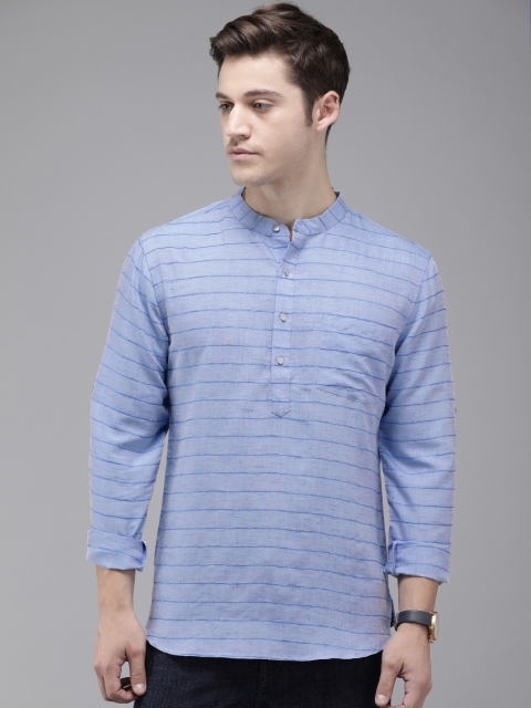 

Anouk Men Blue Solid Straight Kurta