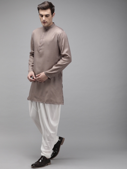 

Anouk Men Grey Solid Straight Kurta