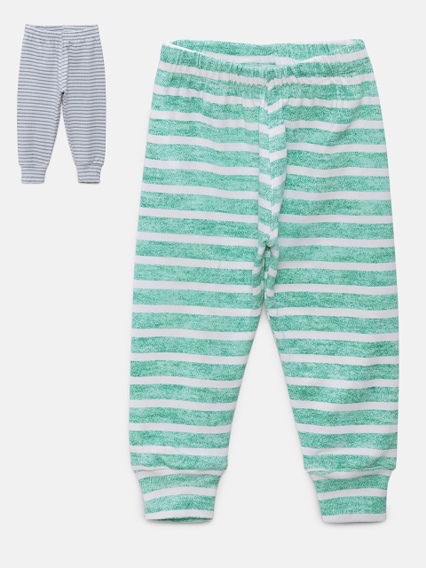 

Kadambaby Kids Pack of 2 Striped Lounge Pants, Green