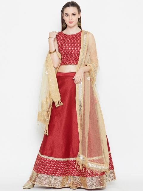 

studio rasa Maroon Ready to Wear Lehenga & Blouse with Dupatta