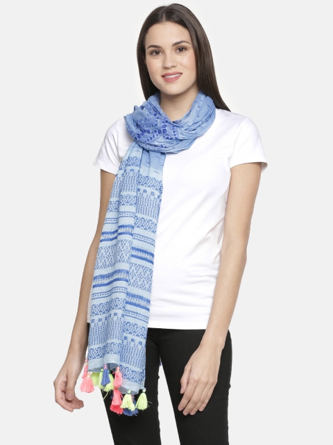 

Ayesha Blue Self-Design Scarf