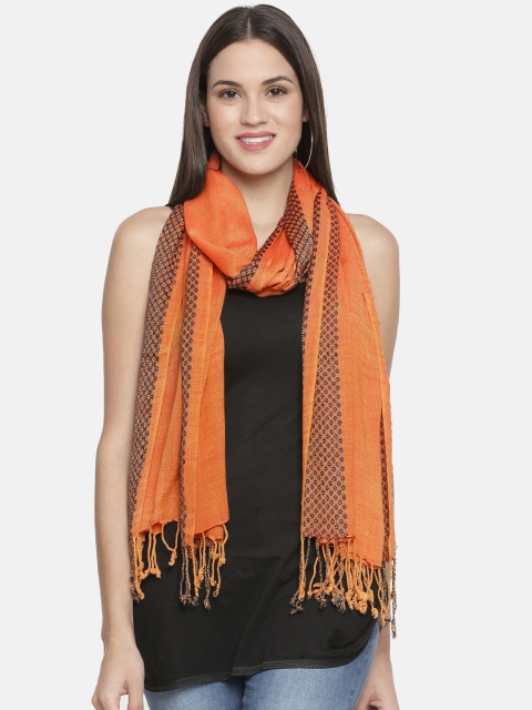 

Ayesha Women Orange Printed Scarf