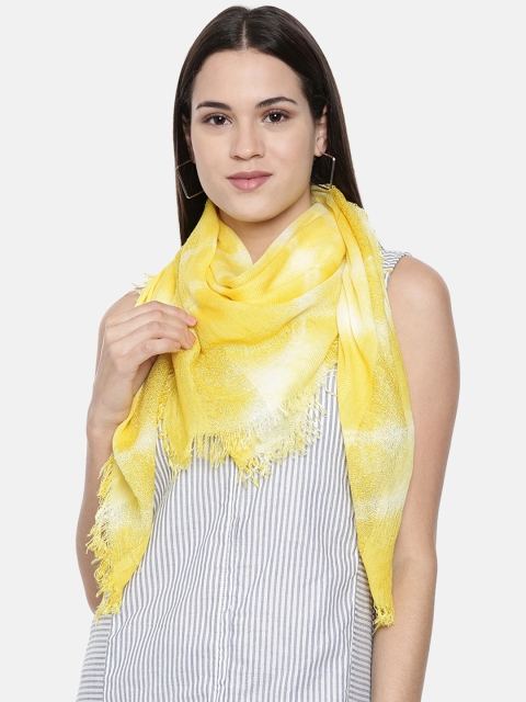 

Ayesha Women Yellow Printed Scarf