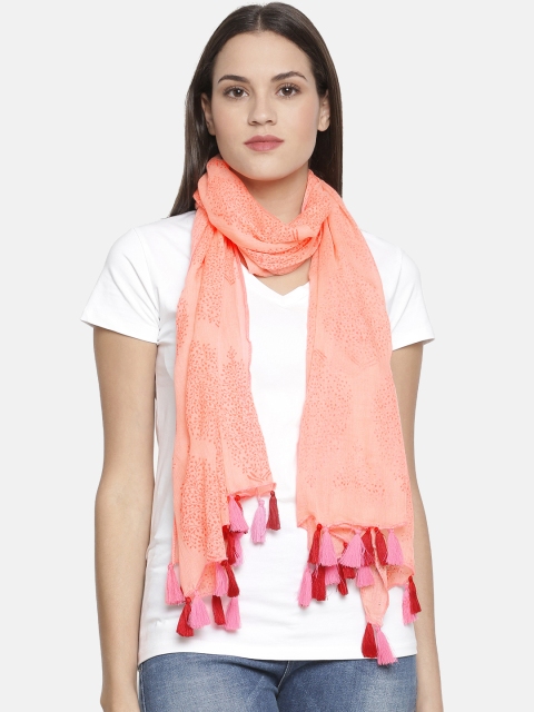 

Ayesha Women Orange Printed Scarf