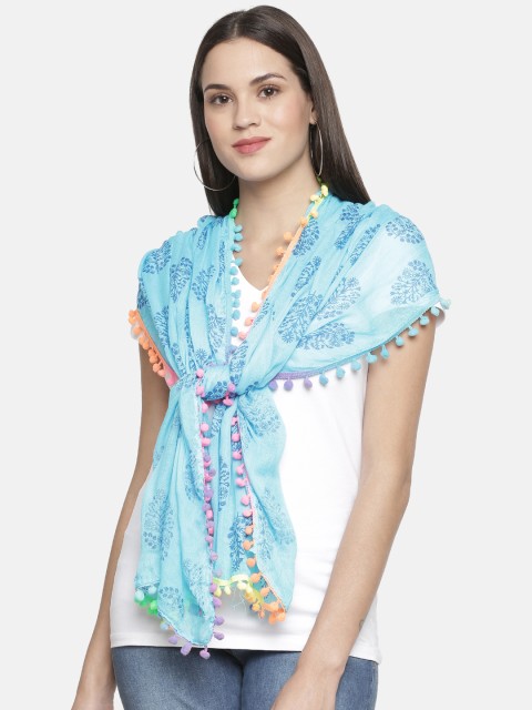 

Ayesha Blue Printed Scarf