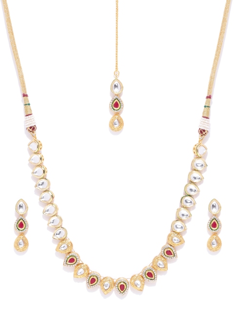 

Melani Borsa Magenta Gold-Plated Handcrafted Kundan-Studded Jewellery Set