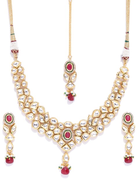 

Melani Borsa Maroon Gold-Plated Handcrafted Kundan-Studded Jewellery Set