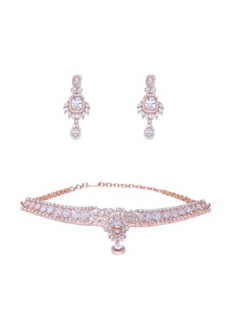 

Melani Borsa Rose Gold-Plated CZ & AD Studded Handcrafted Jewellery Set