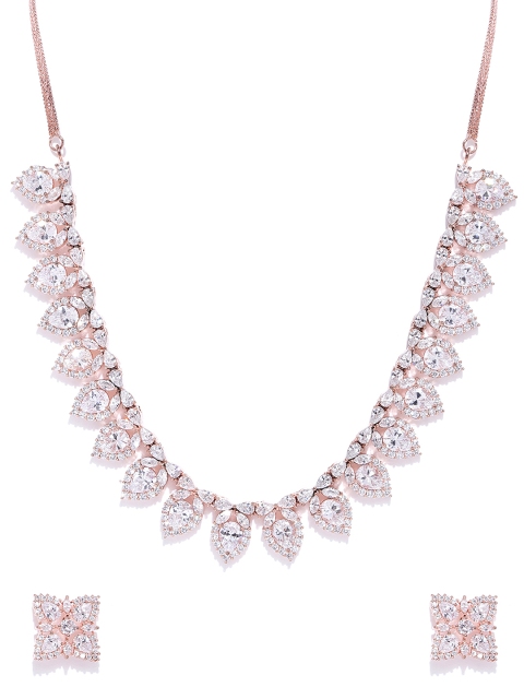 

Melani Borsa Rose Gold-Plated Handcrafted CZ Stone-Studded Jewellery Set
